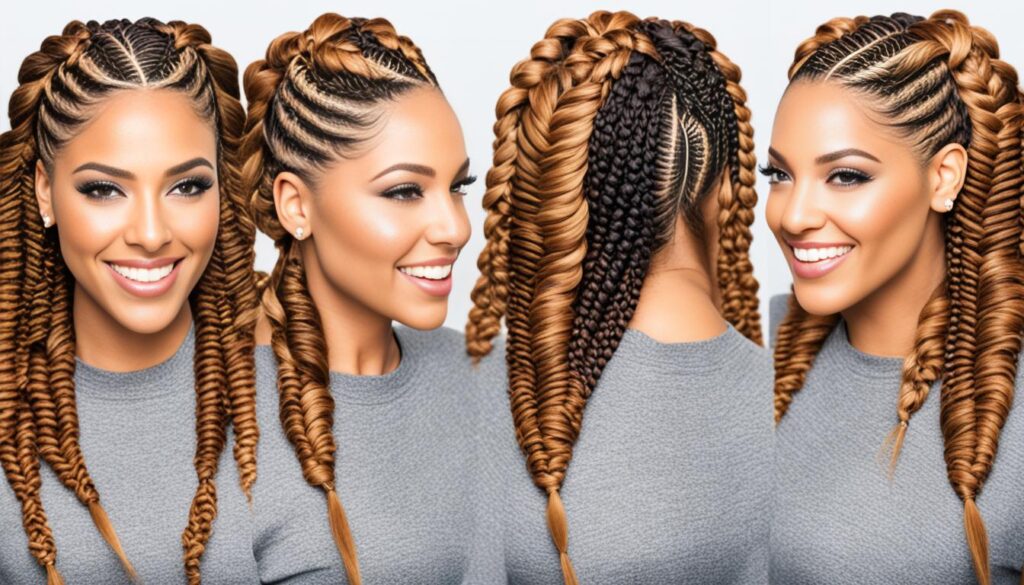 feed in braids with curly weave