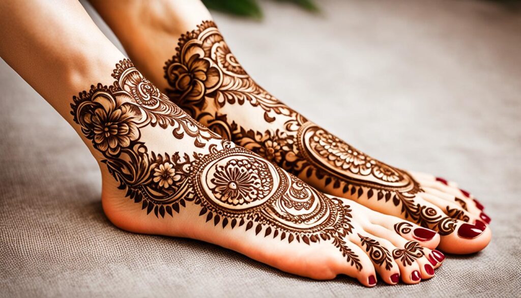 elegant foot mehndi designs