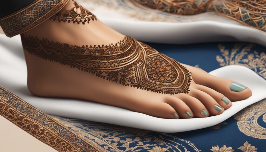 geometric foot mehndi designs