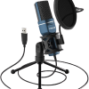 USB Microphone, TONOR Computer Condenser PC Gaming Mic with Tripod Stand & Pop Filter for Streaming, Podcasting, Vocal Recording, Compatible with iMac Laptop Desktop Windows Computer, TC-777